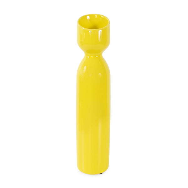Howard Elliott Holland Striking Contemporary Vase - Brighten Your Space With A Unique Slanted Top Design Elegance Yellow Ceramic 34270-howard-elliott