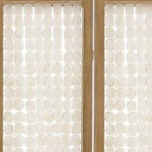 HomeRoots 71" Clear Folding Room Divider - Elegant Three-Panel Capiz Shell Screen for Modern Home Decor 342720