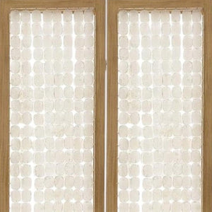 HomeRoots 71" Clear Folding Room Divider - Elegant Three-Panel Capiz Shell Screen for Modern Home Decor 342720