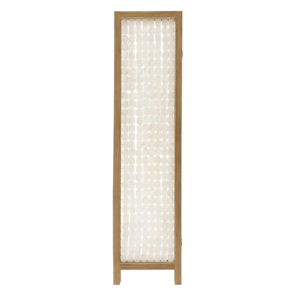 HomeRoots 71" Clear Folding Room Divider - Elegant Three-Panel Capiz Shell Screen for Modern Home Decor 342720