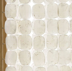 HomeRoots 84" Capiz Mother of Pearl Folding Three Panel Screen - Elegant Room Divider with Artisanal Charm 342721