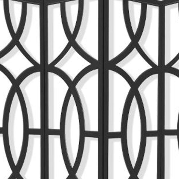 HomeRoots 84" Modern Black Solid Wood Folding Screen - Stylish Room Divider & Privacy Accent for Any Space 342722