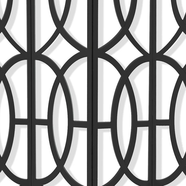 Homeroots 84" Black Solid Wood Folding Four Panel Screen Room Divider   342722