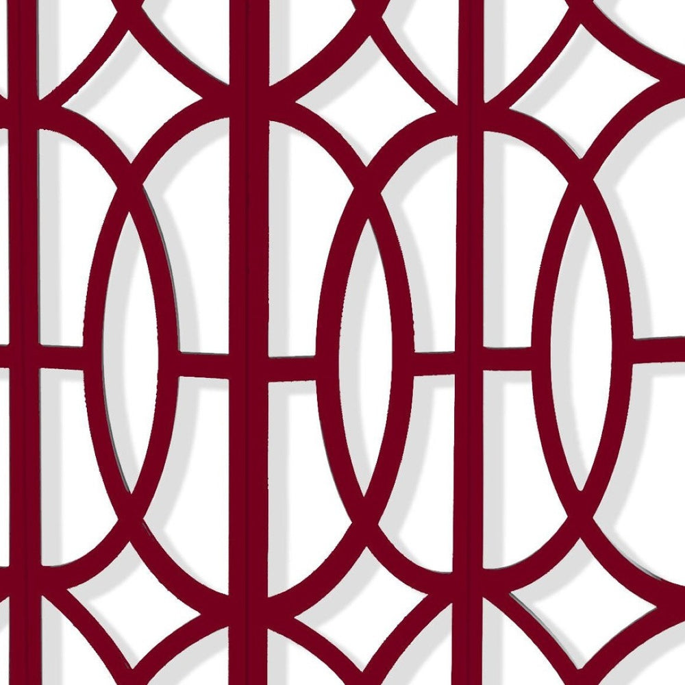 HomeRoots 84" Red Solid Wood Folding Screen - Stylish Four Panel Room Divider for Privacy & Space Definition 342723