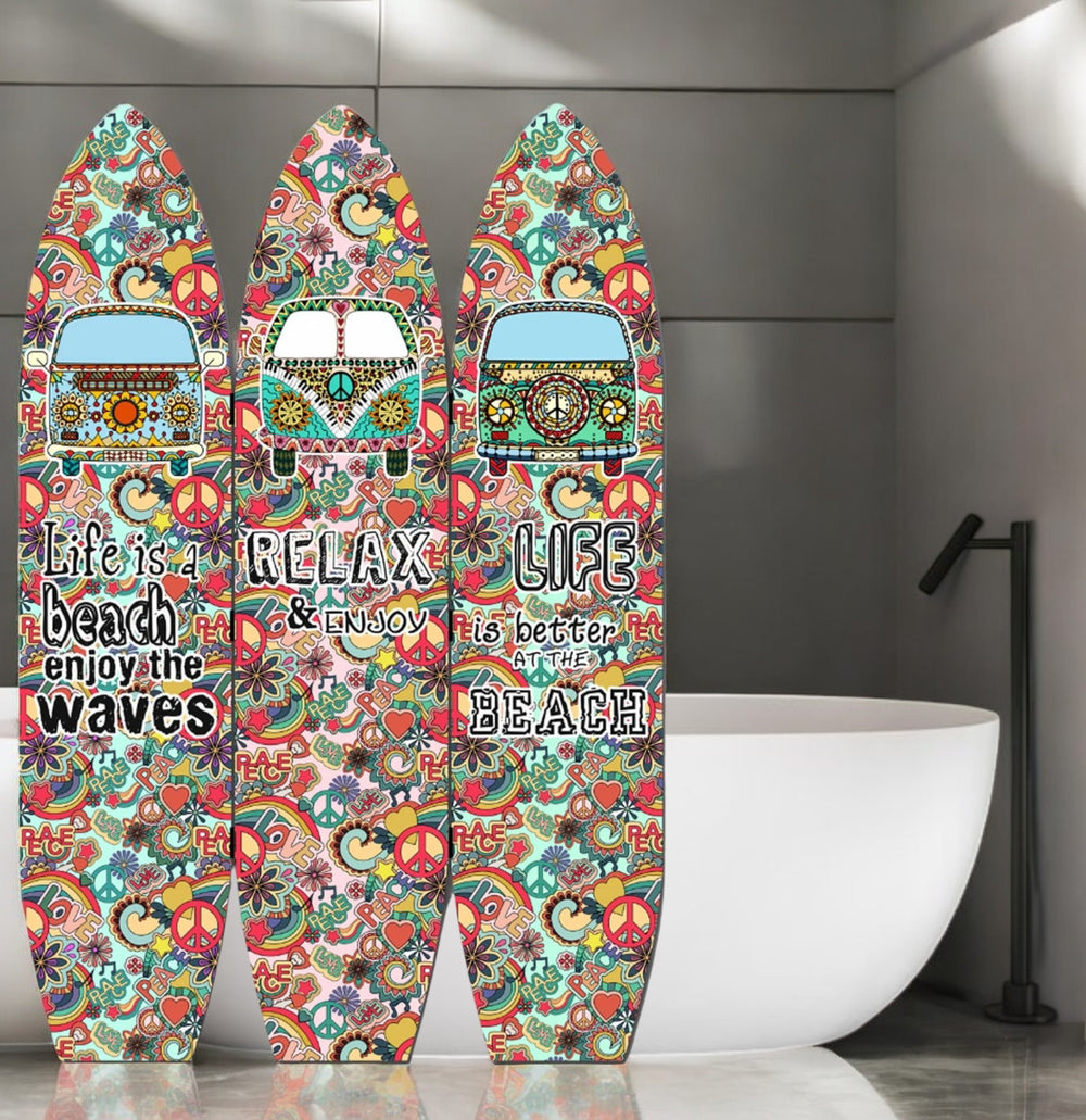 Homeroots 71" Red And Black Solid Wood Folding Three Panel Screen Room Divider   342734