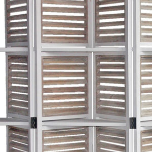 Homeroots 71" White Wood Folding Four Panel Screen Room Divider  Wood 342741