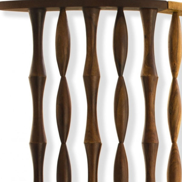 Homeroots 74" Natural Solid Wood Three Panel Screen Room Divider  Wood 342744