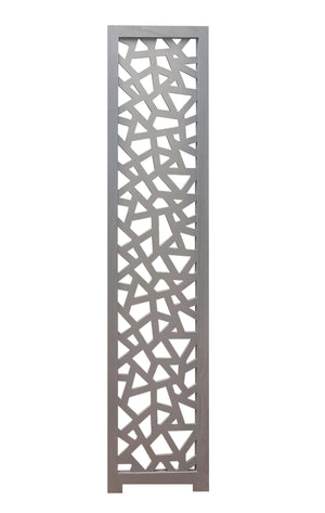 Homeroots 50" Gray Solid Wood Folding Three Panel Screen Room Divider   342745