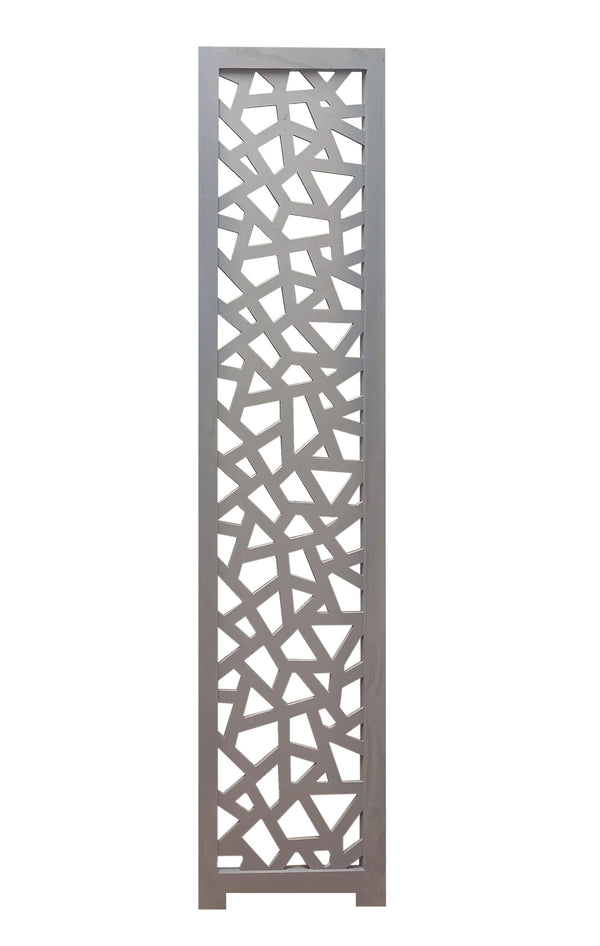 Homeroots 50" Gray Solid Wood Folding Three Panel Screen Room Divider   342745