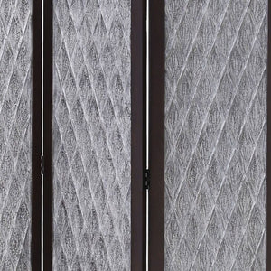 Homeroots 70" Brown Folding Three Panel Screen Room Divider  Wood 342749