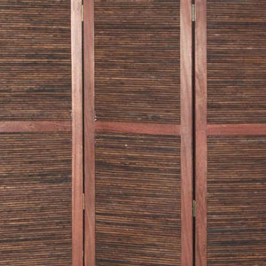 Homeroots 67" Brown Solid And Manufactured Wood Folding Three Panel Screen Room Divider   342750
