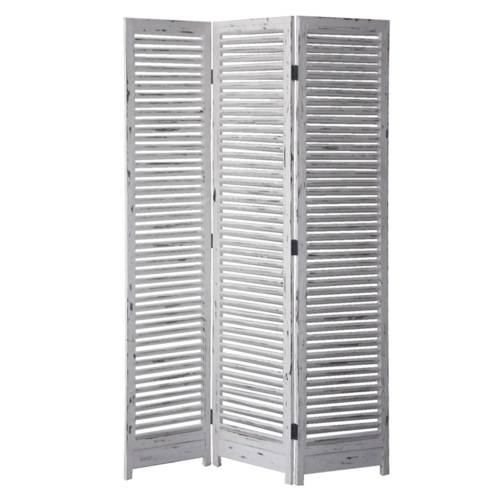 HomeRoots 71" Elegant White Folding Three-Panel Screen Room Divider – Coastal Charm & Versatile Privacy Solution 342752