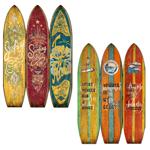 Homeroots 71" Blue Red And Yellow Solid Wood Folding Three Panel Screen Room Divider   342762