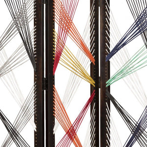 Homeroots 72" Black Fabric Folding Three Panel Screen Room Divider   342768