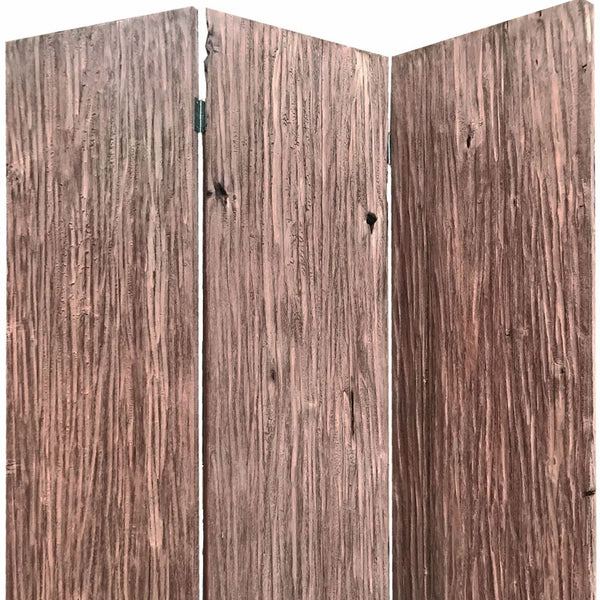 Homeroots 71" Brown Folding Three Panel Screen Room Divider  Wood 342771