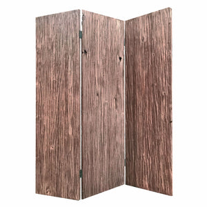 Homeroots 71" Brown Folding Three Panel Screen Room Divider  Wood 342771
