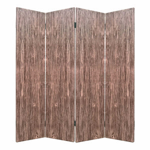 Homeroots 84" Brown Folding Four Panel Screen Room Divider  Wood 342772
