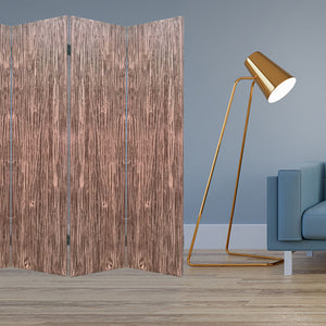 Homeroots 84" Brown Folding Four Panel Screen Room Divider  Wood 342772