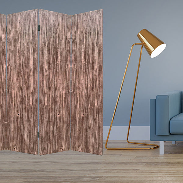 Homeroots 84" Brown Folding Four Panel Screen Room Divider  Wood 342772