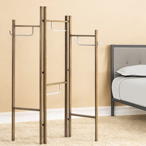 Homeroots 72" Brown Iron Folding Three Panel Screen Room Divider  Metal 342780