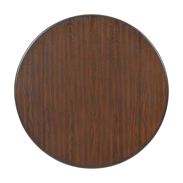 English Elm 5-piece Round Folding Dining Set with Mdf Table and Upholstered Chairs for Small Spaces Brown N752S0010618D