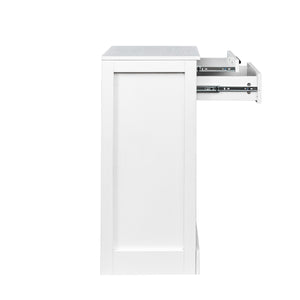 English Elm brown Modular 28-Bottle Wine Cabinet Buffet Cabinet - Dark Melamine Finish, 28-Slot Storage, Compact_x0015_ White W331P266134