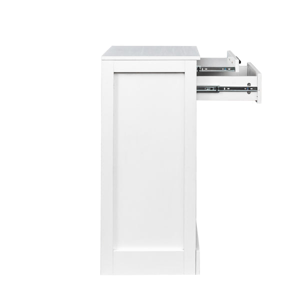 English Elm brown Modular 28-Bottle Wine Cabinet Buffet Cabinet - Dark Melamine Finish, 28-Slot Storage, Compact_x0015_ White W331P266134