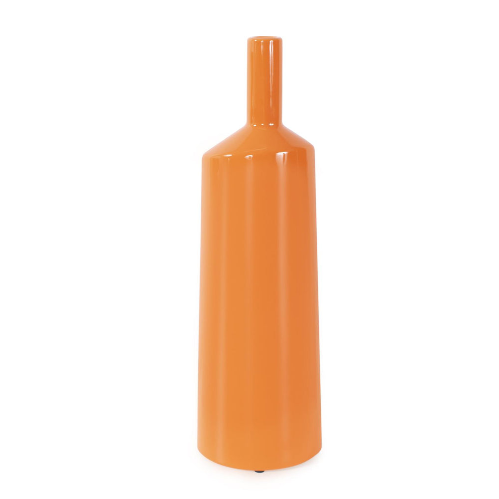 Howard Elliott Orange Valencia Bottle Vase - Stunning Glossy Finish For Elegant Home Decor And Vibrant Blooms Orange Ceramic 34279-howard-elliott