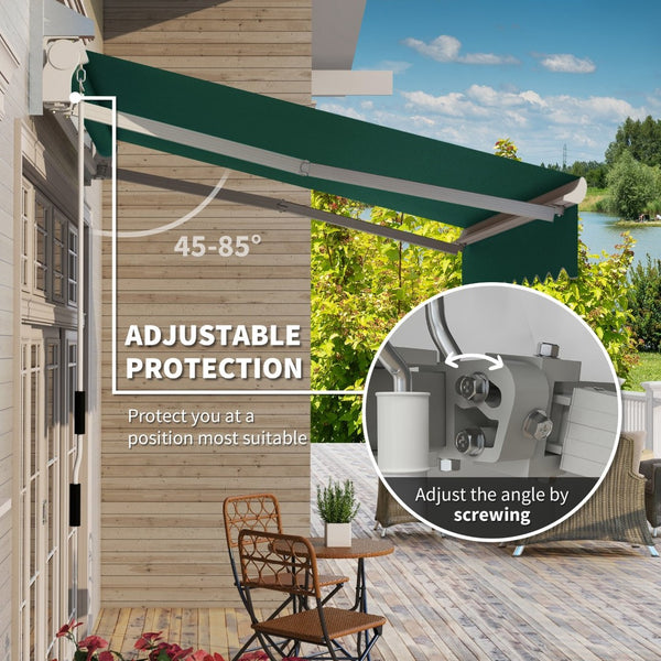 English Elm Outsunny 8' X 7' Manual Retractable Patio Awning - Durable Sun Shade For Decks, Windows, And Doors W2225P200787-GIGA