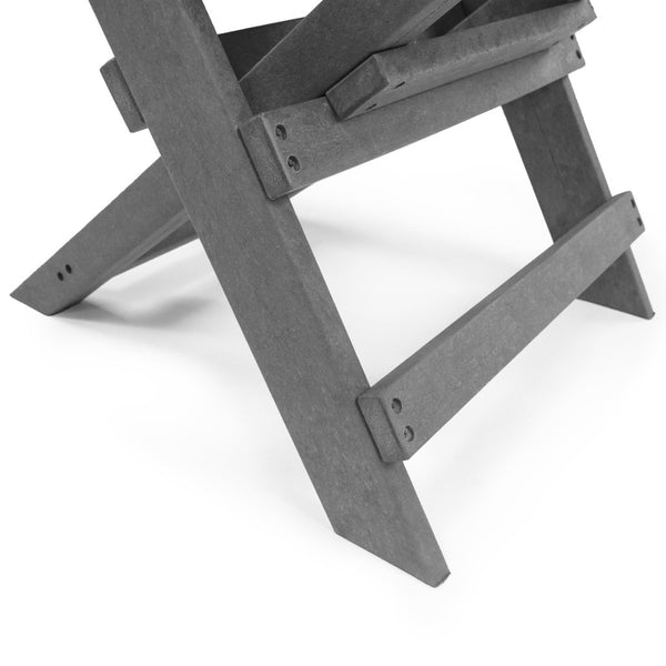English Elm Coastal Bay Recycled Hdpe Folding Bistro Chair for Patio and Balcony Use Gray B2745P409663