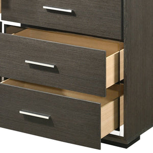 English Elm Escher Eight-Drawer Modern Oak-Style Dresser with Soft-Close Glides, Dovetail Construction, Dust-Proof Gray,Oak 60 L x 20 W x 44 H B2726P261877