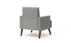 English Elm Ventura Tufted Velvet Accent Chair Compact Button Detail for Living Room or Bedroom Gray B078P497889