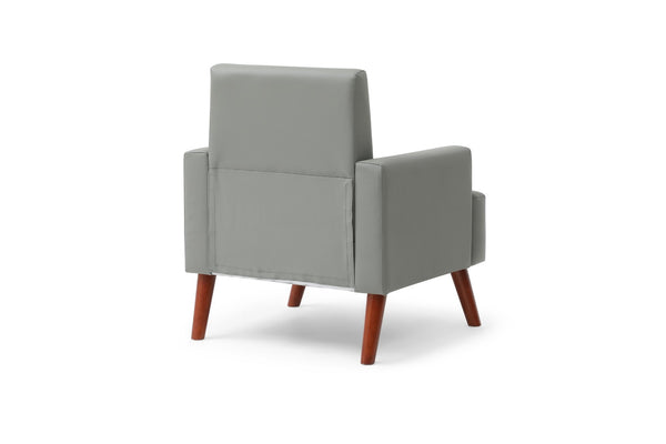 English Elm Ventura Tufted Velvet Accent Chair Compact Button Detail for Living Room or Bedroom Gray B078P497889