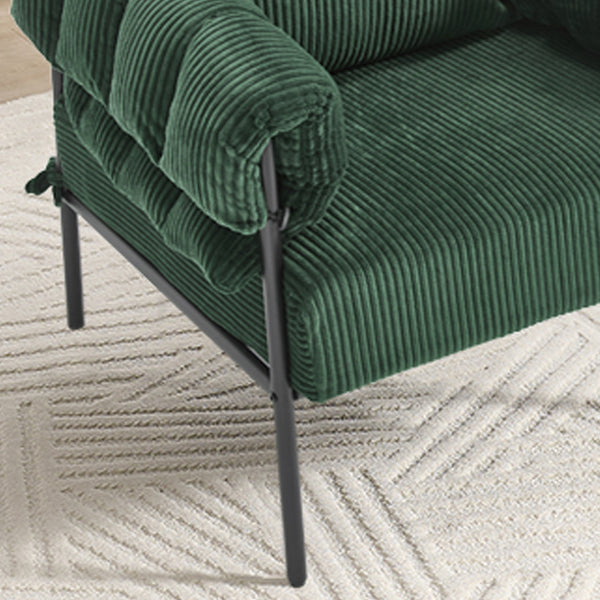 English Elm TS Modern decorative chair with plush teddy fleece upholstery and gold metal legs for luxe comfort and style Dark Green W2311P308067