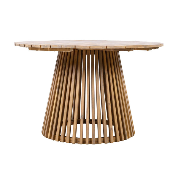 English Elm Christopher Knight Home® - Outdoor Acacia Wood Round Dining Table – 47.25-Inch, Stylish Light Teak For Patios & Balconies N770P313798L