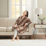 Beautyrest Zuri Glam/Luxury Faux Fur Heated Wrap with Built-in Controller BR54-2783 Tan