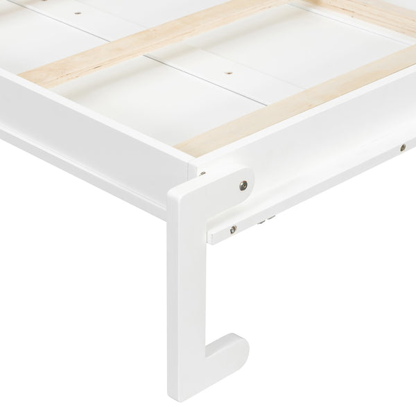 English Elm Queen Murphy Wall Bed with Storage Cabinets and Wine Rack for Small Space Living White LP000879AAK-1