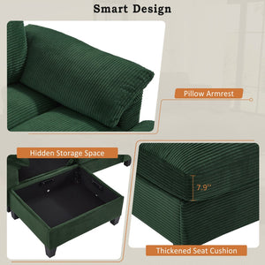English Elm Swivel Barrel Accent Chair Chenille Tufted Round Club Seat for Living Room Lounge Green N719S002180F