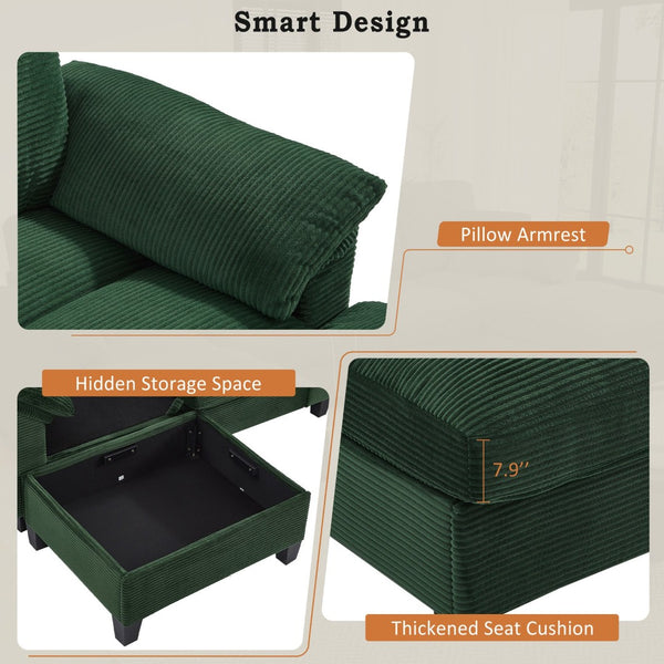 English Elm Swivel Barrel Accent Chair Chenille Tufted Round Club Seat for Living Room Lounge Green N719S002180F