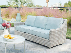 Lexington Tommy Bahama Outdoor 3430-33-40 Seabrook Sofa - Casual Outdoor Living With Stylish Herringbone Wicker And Elegant Design  Wood 3430-33-40