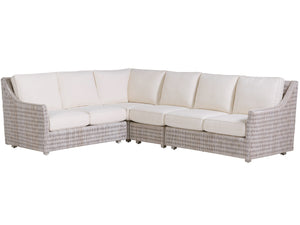 Lexington Tommy Bahama Outdoor Seabrook Sectional - Stylish Outdoor Living With All-weather Wicker And Elegant Artistic Glass Tops  Wood 3430-50s-40