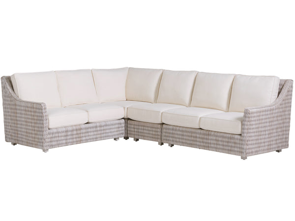 Lexington Tommy Bahama Outdoor Seabrook Sectional - Stylish Outdoor Living With All-weather Wicker And Elegant Artistic Glass Tops  Wood 3430-50s-40