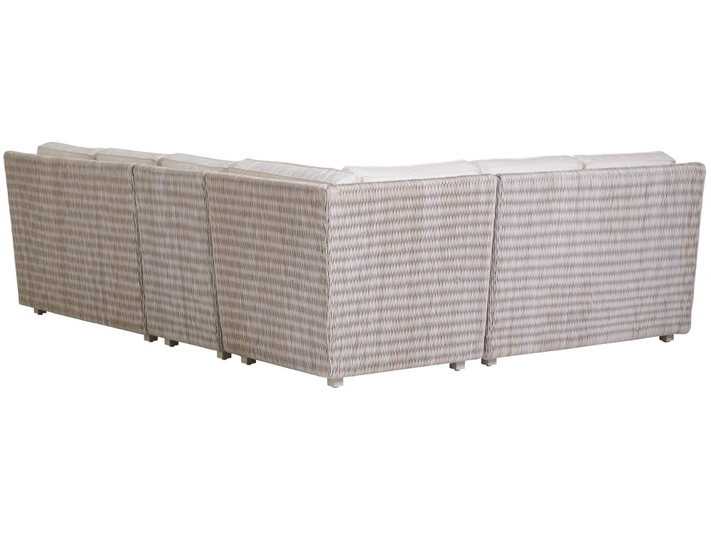 Lexington Tommy Bahama Outdoor Seabrook Sectional - Stylish Outdoor Living With All-weather Wicker And Elegant Artistic Glass Tops  Wood 3430-50s-40