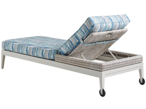 Lexington Tommy Bahama Outdoor 3430-75-40 Seabrook Chaise Lounge - Stylish Outdoor Seating With Durable Wicker & Elegant Glass Top  Wood 3430-75-40