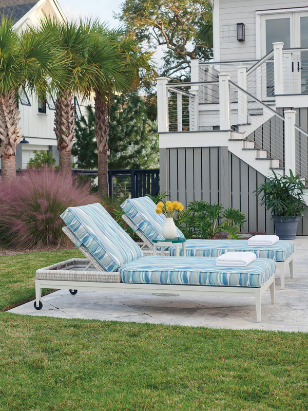 Lexington Tommy Bahama Outdoor 3430-75-40 Seabrook Chaise Lounge - Stylish Outdoor Seating With Durable Wicker & Elegant Glass Top  Wood 3430-75-40