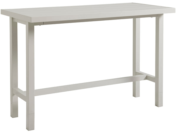 Lexington Tommy Bahama Outdoor 3430-873 Seabrook High/Low Bistro Table - Stylish Outdoor Dining With Oyster White Finish & Glass Top Ivory Wood 3430-873
