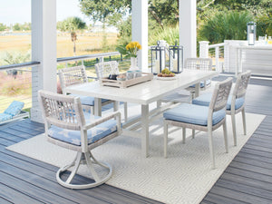 Lexington Tommy Bahama Outdoor 3430-877 Seabrook Rectangular Dining Table - Elegant Outdoor Design With Oyster White Finish Ivory Wood 3430-877