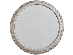 Lexington Tommy Bahama Outdoor 3430-943c Stylish Round Cocktail Table With Artistic White Glass Top For Elegant Outdoor Living Spaces Ivory Wood 3430-943c