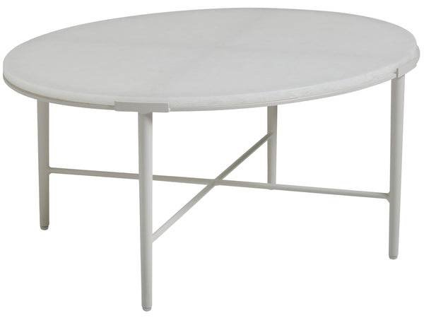 Lexington Tommy Bahama Outdoor 3430-947c Seabrook Bunching Cocktail Table - Elegant Outdoor Living With Artistic White Glass Top Ivory Wood 3430-947c