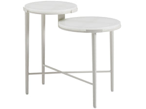 Lexington Tommy Bahama Outdoor 3430-957c Seabrook Tiered End Table - Contemporary Outdoor Accent With Artistic White Glass Top Ivory Wood 3430-957c